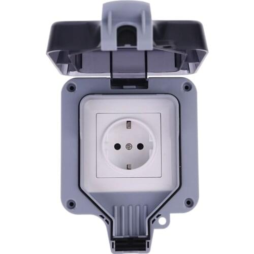 2021 New Outdoor Wall Switch Socket IP66 Weather&Dust Proof Power Outlet EU Standard