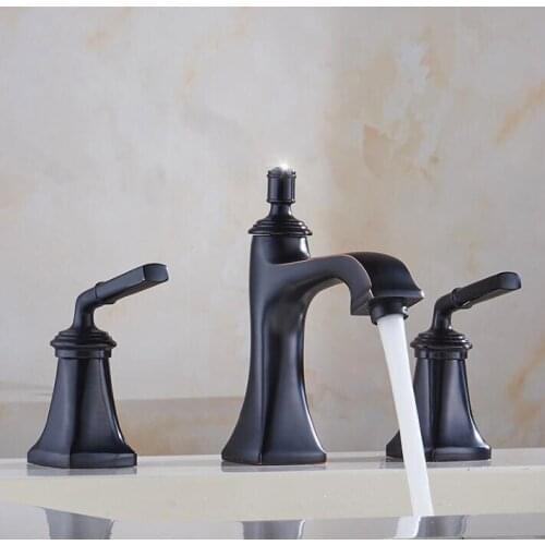 New arrivals fashion luxury basin faucet high quality water tap brass material ORB plating widespread basin sink faucet