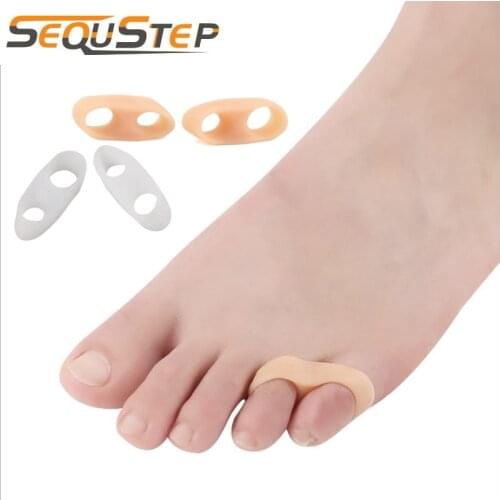 Sequstep 4 Pcs Silicone Gel Little Toe Separator Pinkie Corrector Tail Toe Straightener For Daily Use Foot Care Tool Orthotics