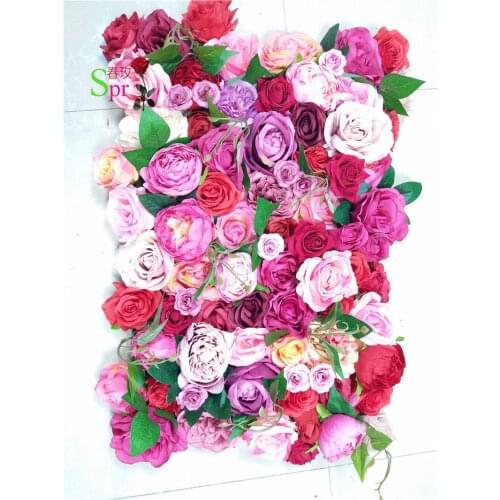 SPR Free Shipping 10pcs/lot 3D Artificial rose peony &hydrangea flower wall wedding backdrop artificial flower arrangements