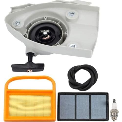 Recoil Rewind Starter Assembly with Air Filter Tune Up Kit for TS410 TS410Z TS420 TS420Z 4238 190 0300 4238 140 4401