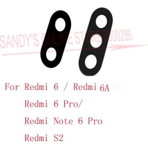 2 PCS Rear Camera Glass Lens For Xiaomi Redmi 6 6A Pro / Note 6 Pro 6pro / S2 Redmi6 Back Camera Lens Glass With Glue Sticker