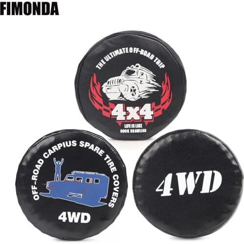 RC Car Decoration PU Leather Spare Tire Cover for 1/10 RC Crawler Traxxas TRX4 Axial SCX10 Wraith RC4WD D90 Tamiya CC01