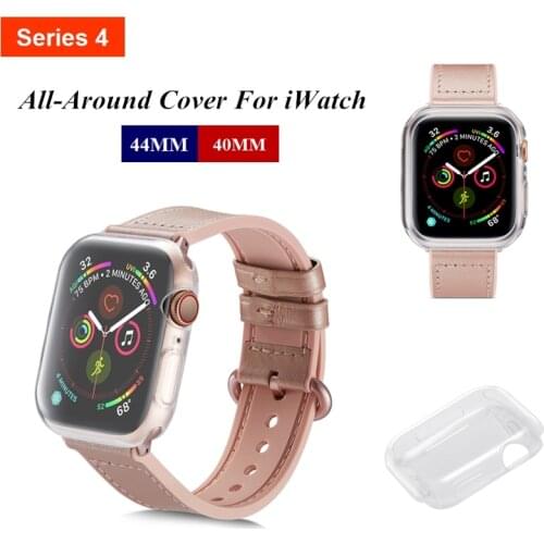 Ultra-thin Soft TPU Frame All-Around Cover Case for Apple Watch 44MM 40MM Shock Proof Resistant Protective Bumper for iWatch 4