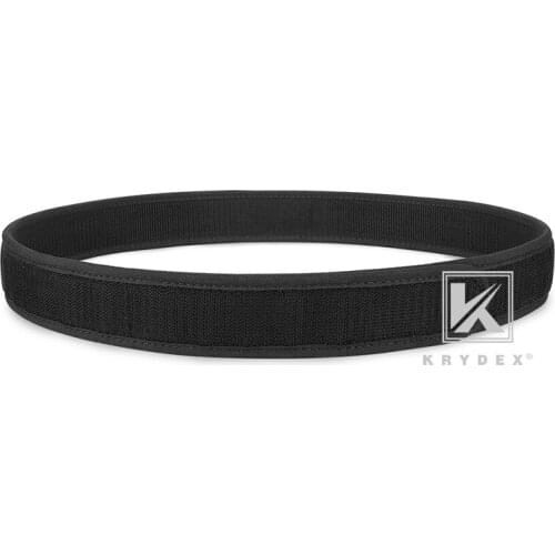 KRYDEX 1.5" Buckleless Hook Duty Inner Belt Tactics Hunting Shooting Loopback Hook Nylon Liner Inner Belt Accessories BK S-XXL