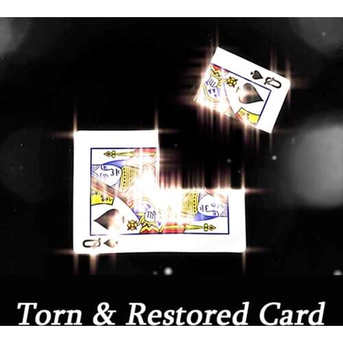 Item Name：Torn & Restored Card Magic Tricks Close Up Magia Playing Card Magica Gimmick Props Visual Card Restoration Magie