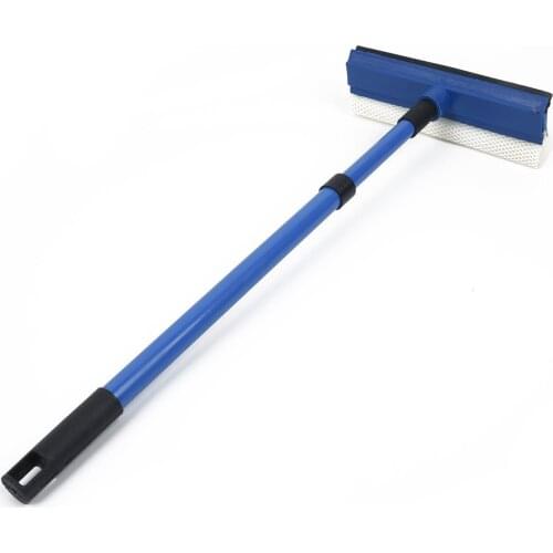 2 In 1 Glass Cleaner Wiper Retractable Window Glass Cleaner Long Handle Squeegee With Sponge Brush for home house cleaning