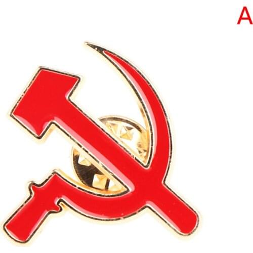 Retro USSR Symbol Enamel Pin Red Star Sickle Hammer Brooch Icon Badge Gift