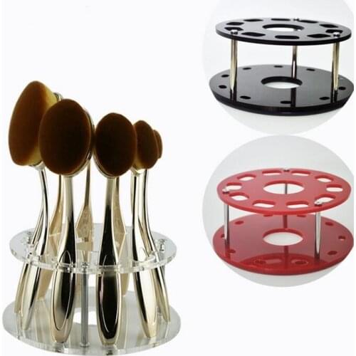 10 Holes Oval Makeup Brush Holder High Quality Plastic Cosmetic Brushes Display Stand Shelf Professional Make Up Tool 1 PC