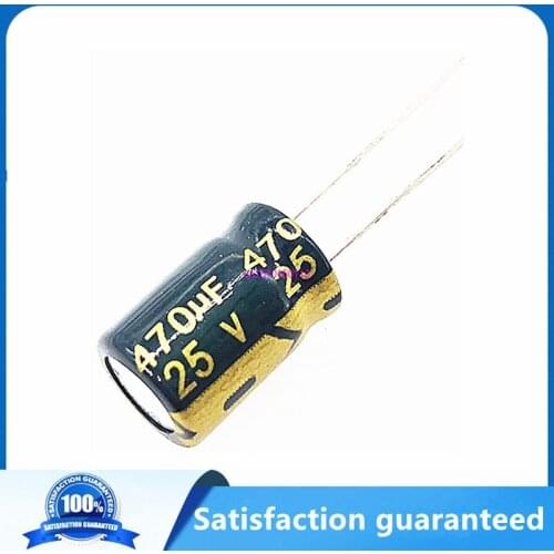 10pcs/lot T10 25V 470UF Low ESR/Impedance high frequency aluminum electrolytic capacitor size 8*12 470UF25V 20