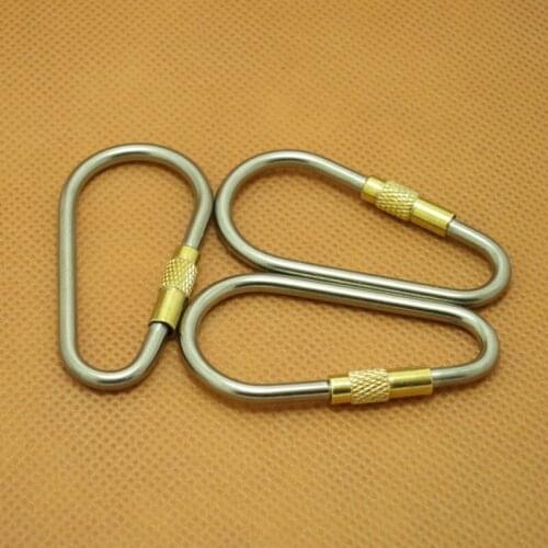 10PCS Outdoor Multi Small Tool Titanium Alloy + Brass Key Chain Camping Hang Buckle