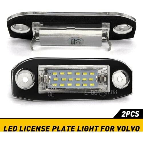 2Pcs Error Free Car LED Number License Plate Lights For Volvo XC70 XC60 XC90 S60 II V70 S80 C30 C70 V60 V50 S40 LED 6000K White