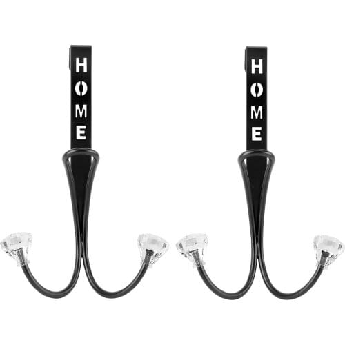 2pcs Over The Door Double Hanger Hooks Declutter Twin Hook For Coats Hanging Storage Organizer Double-hooks Punch-free Coat Rack