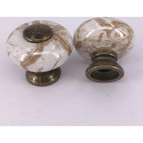 2pcs Marble Cracks Ceramic Cabinet Knobs Cupboard Closet Drawer Knobs Kitchen Bedroom Ceramic furniture Handles Pulls