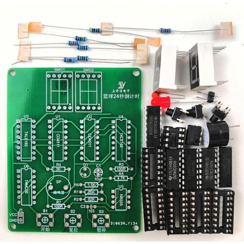 24-second Basketball Game Countdown Circuit Introduction to Digital Circuit Basics Electronic Production Training Teaching Kit