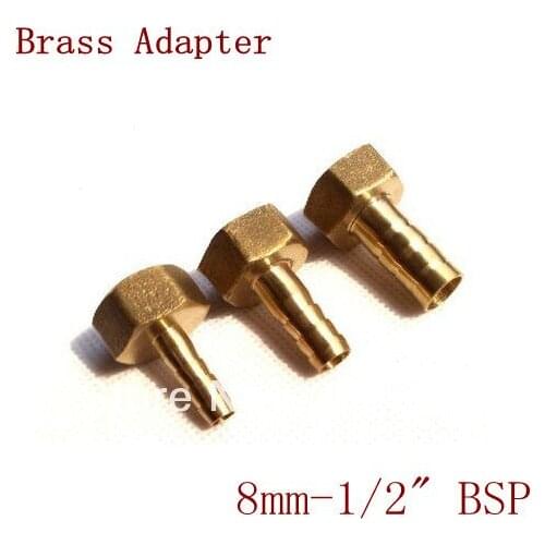 5pcs 1/2" BSP Female-8mm Barb Hose Brass Adapter Coupler 8mm-1/2" BSP