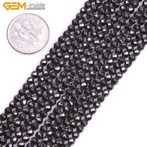 Gem-inside Natural Round Magnetic Magnetite Hematite Healing Stone Beads For Jewelry Making Bracelet 3-12mm 15inch DIY Jewellery