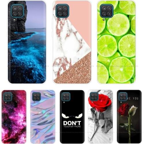 For Samsung A12 Case 6.5" Soft Silicon TPU Phone Back Cover For Samsung A12 A 12 Cases Cute Flower Bumper Funda Coque Shell Bags