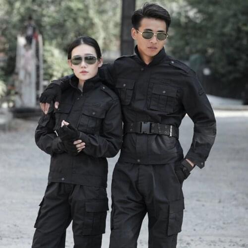 Black Hunting Clothes Military Uniforms Mens Hunting Clothing Tactical Combat Shirt +Cargo Pants Outdoor Army Ghillie Suit Men