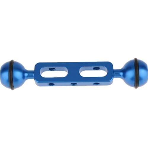 Dual Ball Arm For Connecting Strobe Video Light To Underwater Housing Blue