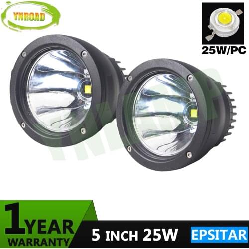 YNROAD 5inch 25W Led work light Fog Light spot beam offload Epsitar IP67 led driving light for 4WD SUV ATV 3680LM