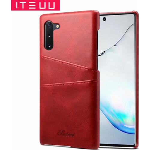 ITEUU Retro PU Leather Case for Samsung Galaxy Note 10 for Samsung Note 10 Plus Cases Card Slot Luxury Back Cover Shockproof