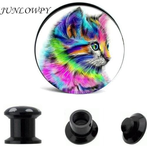Colorful Cat ear plugs high quality wholesales body jewelry ear piercing flesh tunnel gauges piercing plugs