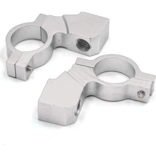 Uxcell 2Pcs Silver Tone 8mm Thread Dia Motorcycle Handlebar Rearview Mirror Bracket