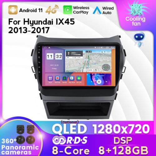 MEKEDE IPS 6+128G DSP Android11 Car Radio Multimedia Player for Hyundai IX45 2013-2017 GPS Navigation Built-in Carplay Auto WIFI