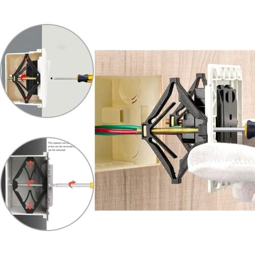 10pcs Metal Wall Socket Bottom Box Repair Device Replacement Wall Switch Bottom Box Screw Fixed Support Rod Accessories