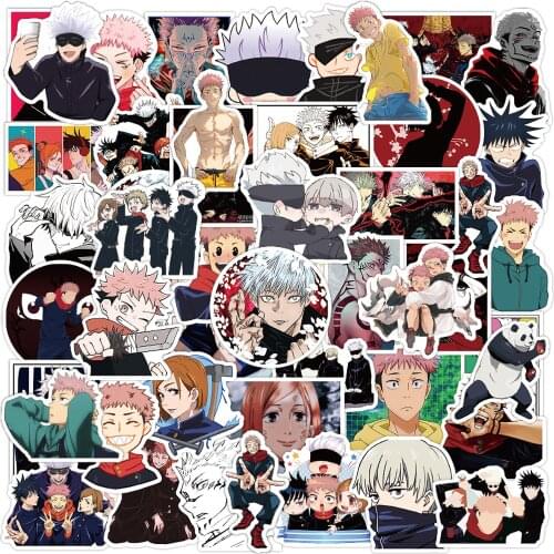 YAMIOW Jujutsu Kaisen Anime Graffiti Stickers Random 50 Pcs Sticker for Laptop Skateboard Helmet Luggage Motorcycle Decal Toy