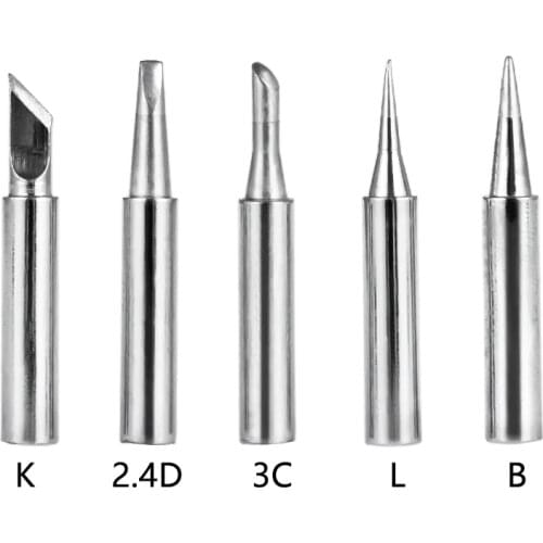 Vastar 5PCS/Lot Solder Iron Tips 2.4D+3C+I+B+K Copper Soldering Iron Head Kit DIY Electric Soldering Iron Replacement Tip Repair