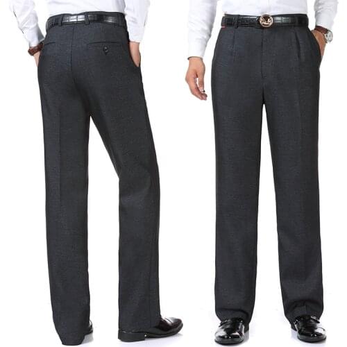 Wholesale Father Wear Trousers Mens Full Length Pants Straight Formal High Quality Prices Autumn Zipper Fly size 30-36 38 40