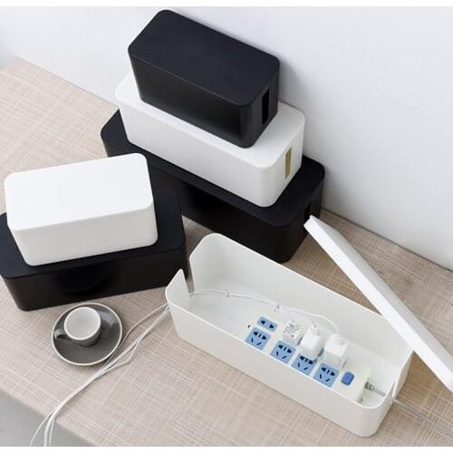 Plastic Wire Storage Box Power Strip Wire Case Anti Dust Charger Socket Organizer Network Line Storage Bin Charger Management