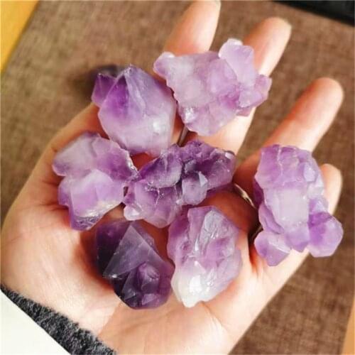 Natural Amethyst Raw Quartz Small Cluster Healing Reiki Stone Crystal Point Specimen Home Decor Raw Crystals Minerales