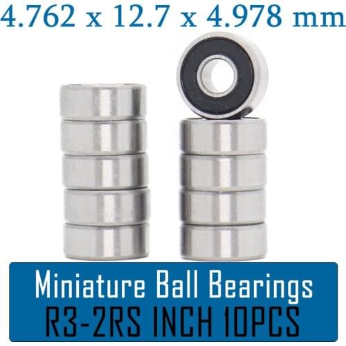 R3RS Bearing 4.762*12.7*4.978 mm ABEC-1 ( 10 PCS ) Inch Miniature R3 2RS Ball Bearings
