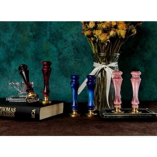 Retro crystal sealing wax seal handle DIY hobby tool seal replacement handle head sealing wax bead spoon stamp craft gift