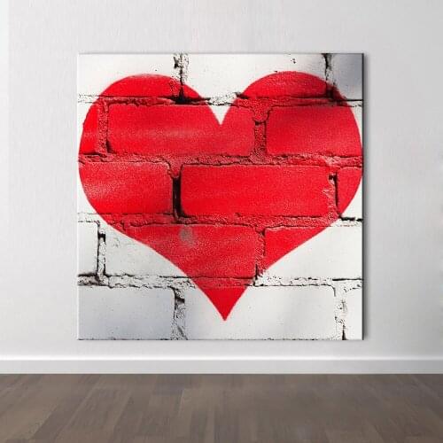 Nordic Art Red Heart Canvas Poster Minimalist Painting Abstract Wall Picture Print Modern Home Baby Room Decoration Graffiti