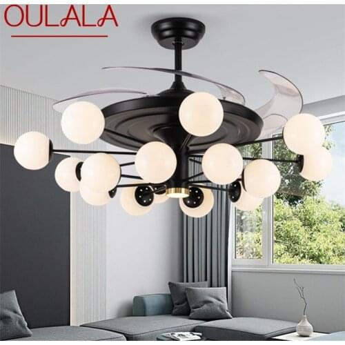 OULALA Modern Ceiling Fan Lights Big 52 Inch Lamps Remote Control Without Blade For Home Dining Room