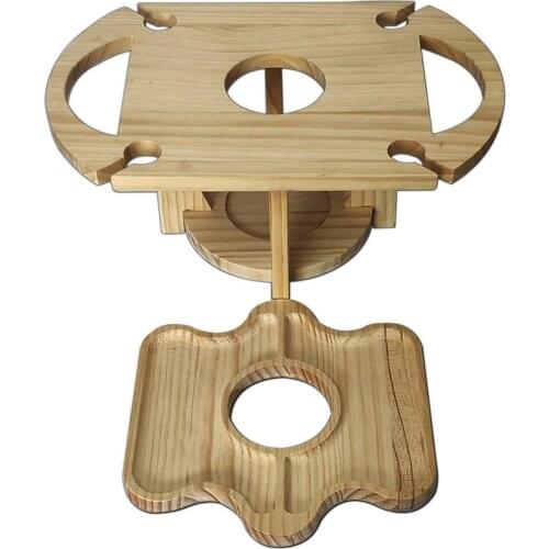 Outdoor Wine Rack Portable Wine Table Folding Wooden Wine Rack Detachable Field Entertainment Table Outdoor Picnic Barbeque