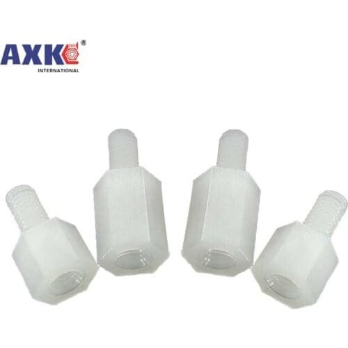 50pcs M3 M4 White Nylon Plastic Hex Standoff Hexagon Pillar Male-Female Female Spacer Phillips Screw For PCB Board Motherboard