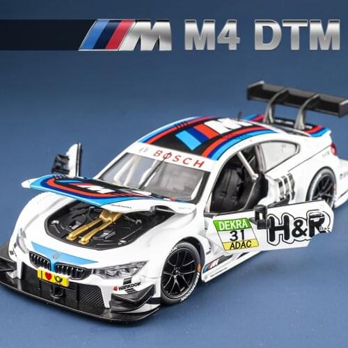 1:24 M4 IM GT3 Le Mans DTM Racing Car Free Wheeling High Light Sport Racing Car Model Toy Diecast Metal Alloy Miniature Replica