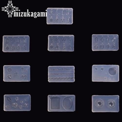 1pcs UV Resin Jewelry Liquid Silicone Mold Plant English Letter Pendant Molds For DIY Making Jewelry Nail Art Mold