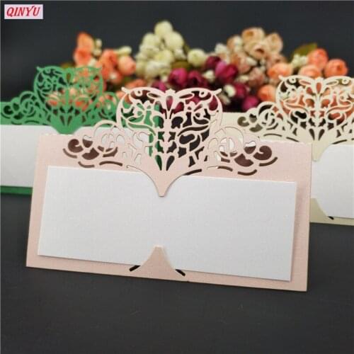 10/50/100pcs Heart shape Seat card Laser Cut name card venue card Wedding Table Decoration Party birthday Supplies 7zSH871