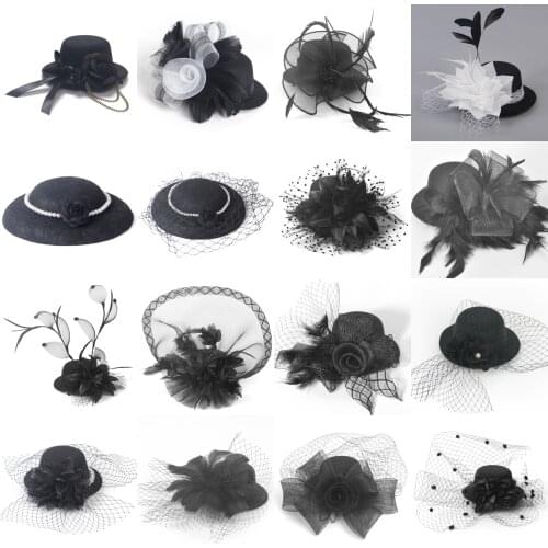 16design Women Hair Clip Pins Flower Feather Beads Bowknot Lace Circle Hat Fascinator Burlesque Accessory