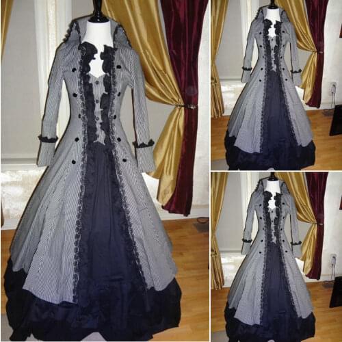 2017 New!19 Century Vintage Costumes 1860S Victorian Civil War Southern Belle Gown Dress Scarlett dresses US 4-36 C-075