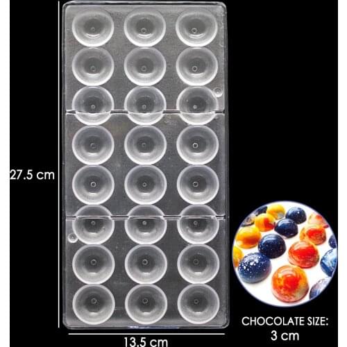 DIY 3D Sphere Ball Shaped Chocolate Mold Hard Polycarbonate Moulds for Candy Baking Pastry Tools Bakery Kitchen Accessories
