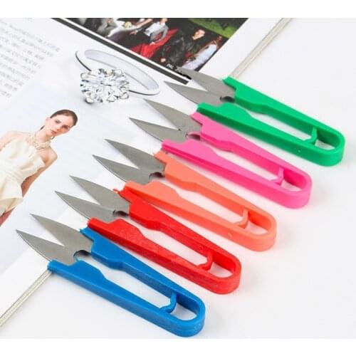 5pcs/lot Scissors Sewing Spring Embroidery Thrum yarn scissors cross stitch clothing tailor U-cut head shear DIY Supplies