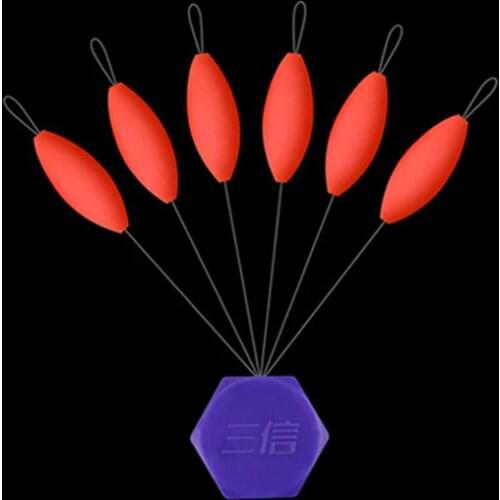 5packs/lot Red Fluorescent Seven Star Float Fishing Float Connector Fishing Line Mini Oval Float Fishing Tackle Accessory B190