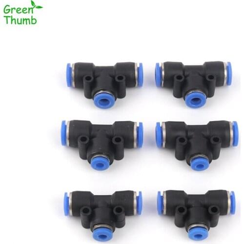 50pcs Reducing Tee Connectors High Pressure Hose Quick Connector Plastic 3-Way Adapters Pneumatic Air Hose Fittings